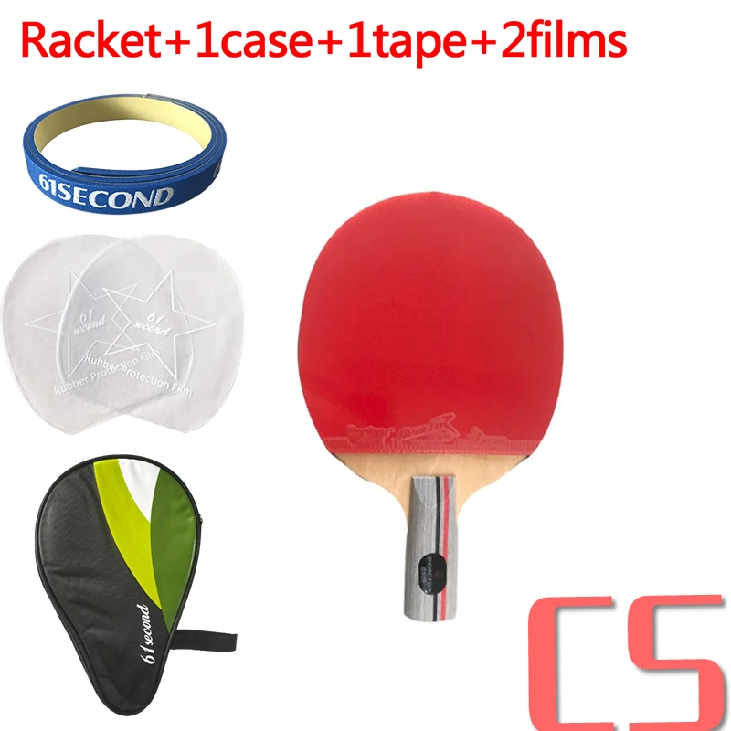 CS racket 1case Ракетка для настольного тенниса, реактор DJ200, лезвие для настольного тенниса с 2 резиновыми наконечниками для настольного тенниса - Цвет: CS racket 1case