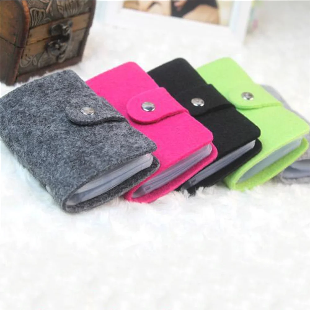 Кошелек для карт держатель фотографий одноцветная кнопка кредитный 24 бита Чехол