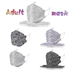 Маска KF94 для взрослых с рисунком рыбьего рта, кружевные корейские маски для лица с листьями ивы, 4-слойные фильтры, противопылевые дышащие одноразовые маски