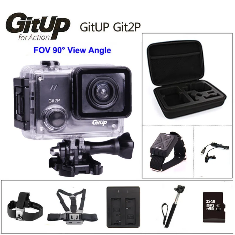 Оригинальная Экшн камера GitUP Git2P 90 градусов 2K Wi Fi Спортивная DV HD 1080P 30 м