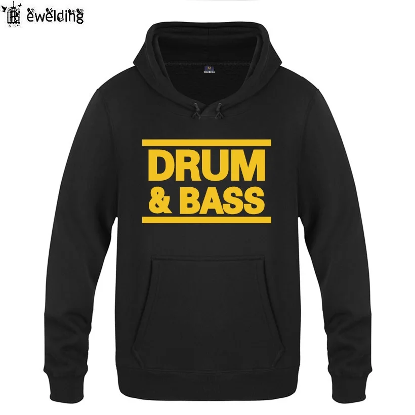 

Мужская Флисовая Толстовка с длинным рукавом, с надписью DRUM N BASS DNB DMC, флисовая мужская кофта-худи