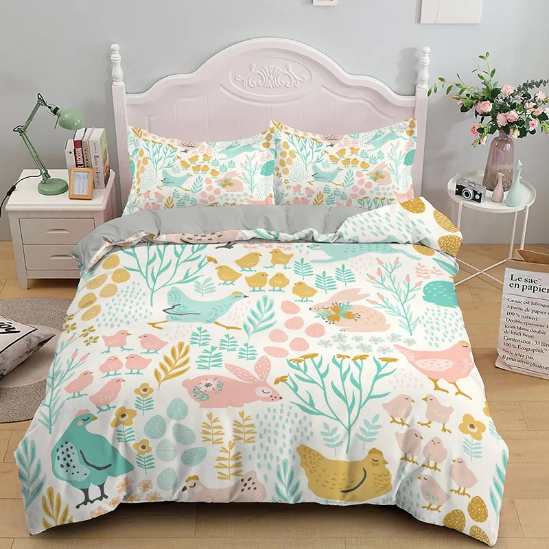 Набор постельного белья с мультяшным Кроликом милый Пасхальный подарок