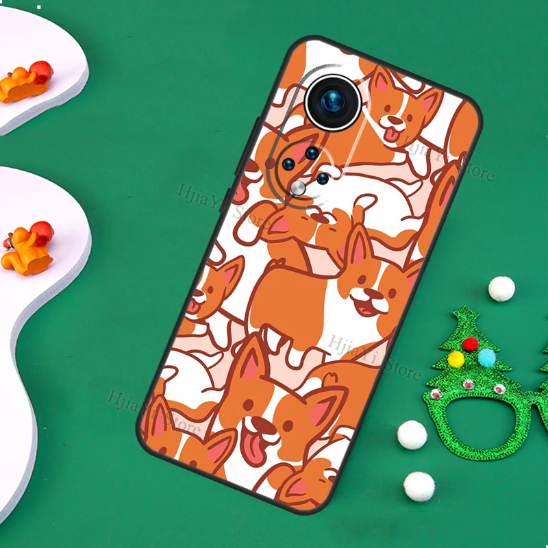 Мультяшный чехол с собакой корги для Huawei P30 P20 P40 P50 Pro Nova 9 5T P Smart 2019 Honor 50 Lite 8X 9X 10i |