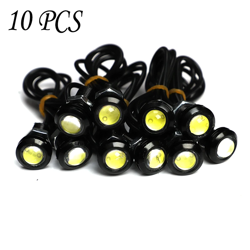 

10PCS / Pack 23/18 MM Car Eagle Eye DRL Led Daytime Running Lights LED 12V Backup Reversing Parking Signal Automobiles Lamps