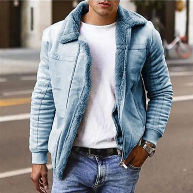 

New Men's Leather Jackets Coats Fleece Lined Winter Warm Parkas Thicken Thermal Fur Outerwear