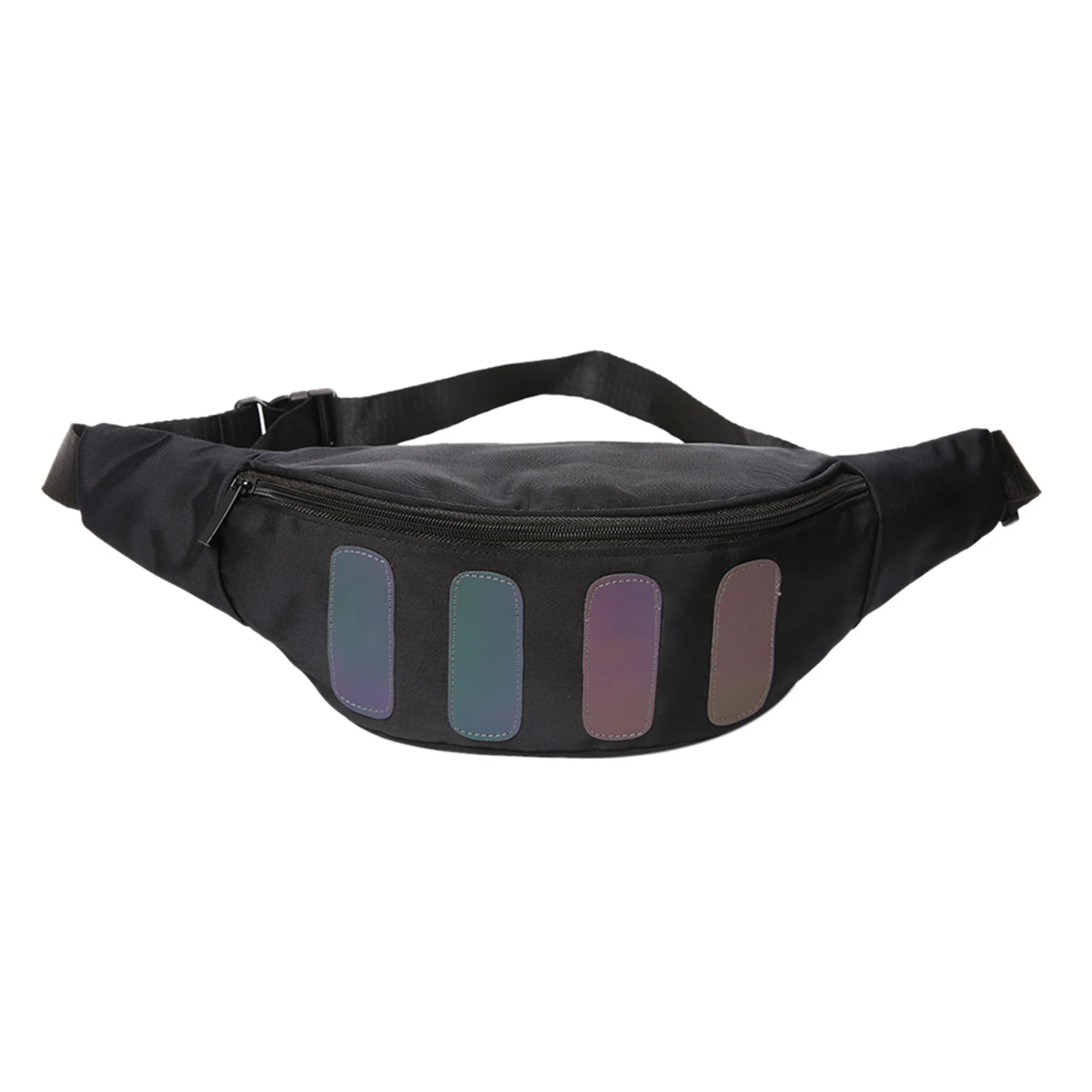 

Street Cool Boys Fanny Pack Mens Stylish Large Capacity Adjustable Waist Crossbody Bag with Big Reflective Stripes for Daily Use