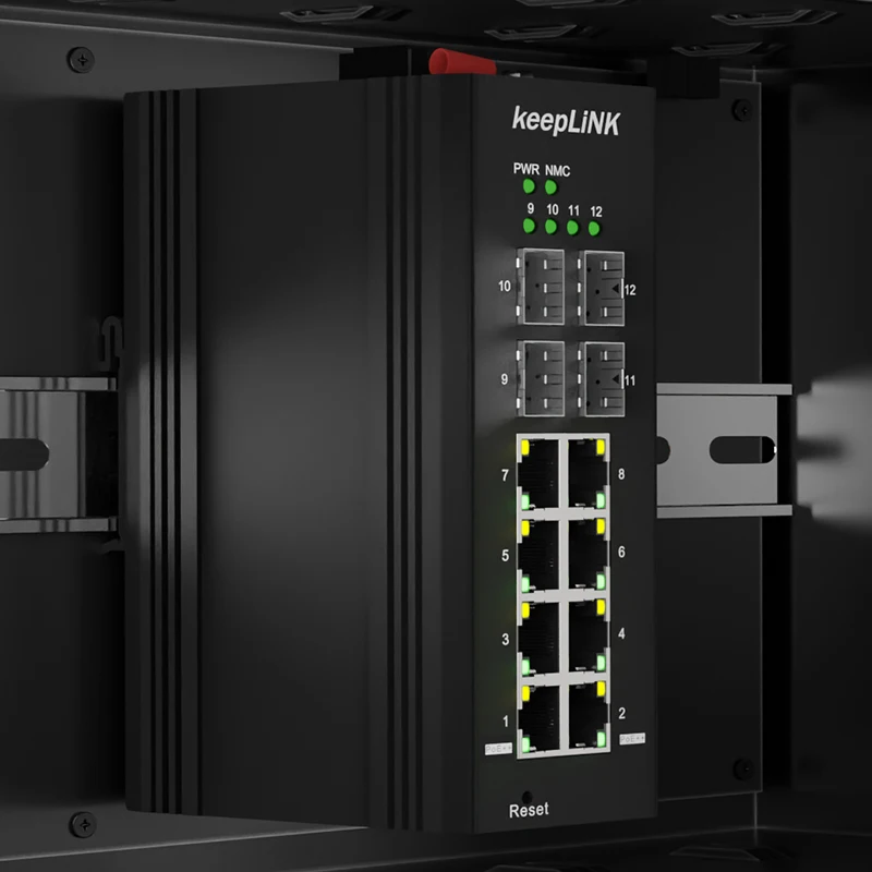 L2 + промышленный 8-портовый 10/100/1000T 802.3af/at PoE 4-портовый 100/1000X SFP управляемый