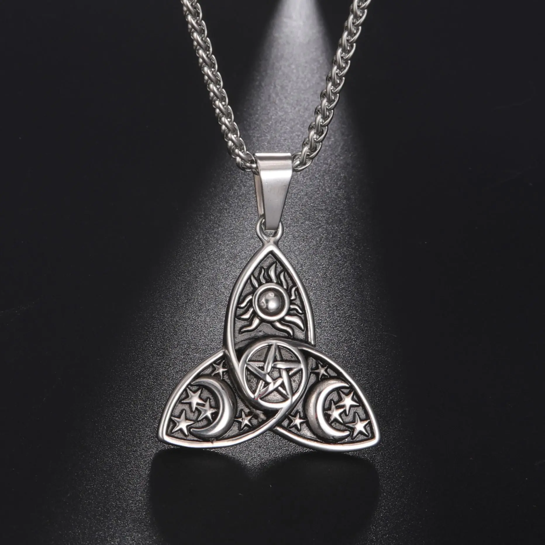 Подвеска викингов Wicca из нержавеющей стали для мужчин и женщин ожерелье с кулоном