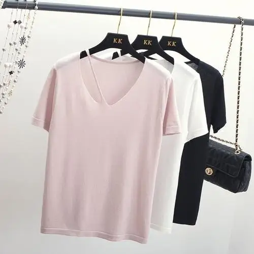 

Tops T Shirt Women Short Sleeve Tshirt fuchsia gold