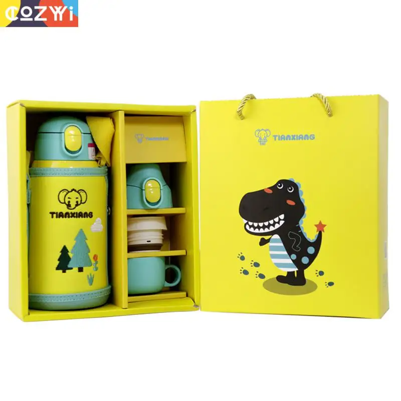 SUS 304 термос с рисунком из мультфильма детская бутылка водяные колбы одно касание
