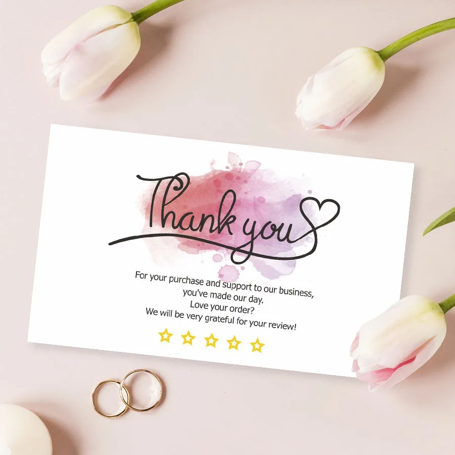 

20-50Pcs White Thank You Card Thank You For Your Order Card Praise Labels For Small Businesses Decor For Small Shop Gift Packet