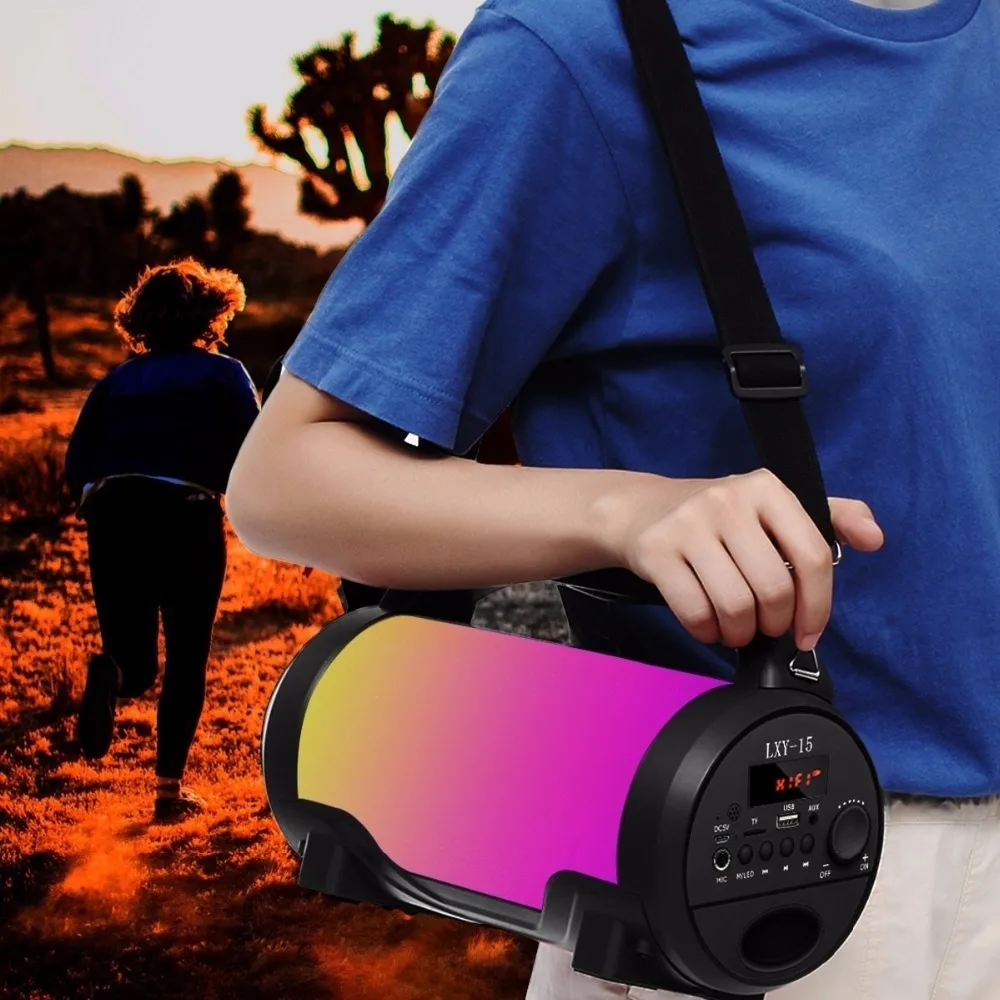 Ремешок мигающий Bluetooth динамик дистанционное управление портативный открытый Bluetooth карта Микрофон Динамик баррель звук HIFI бас