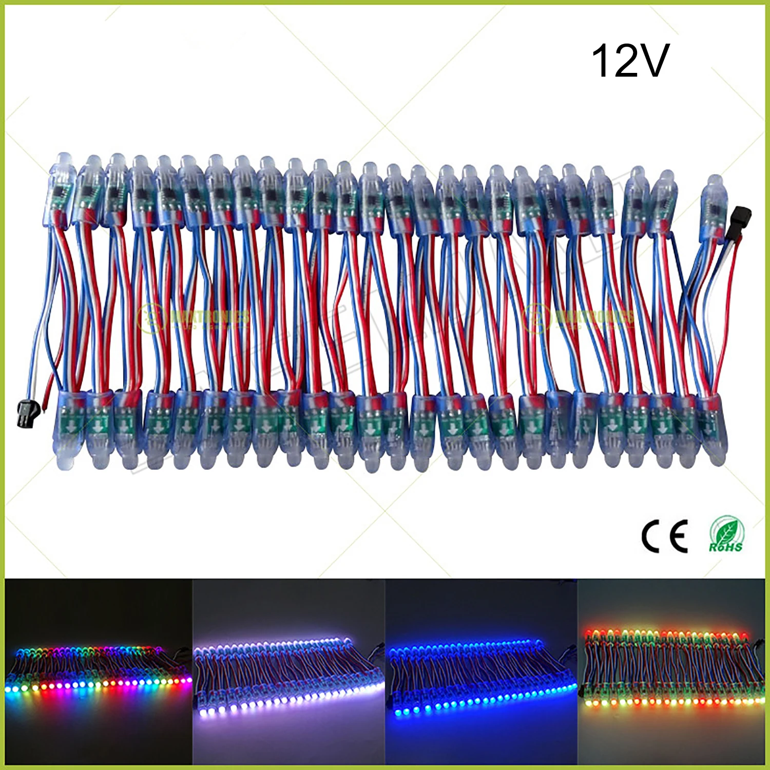 1000 шт. DC5V 12V WS2811 IC RGB светодиодный модуль String светильник 12 мм полный Цвет IP68
