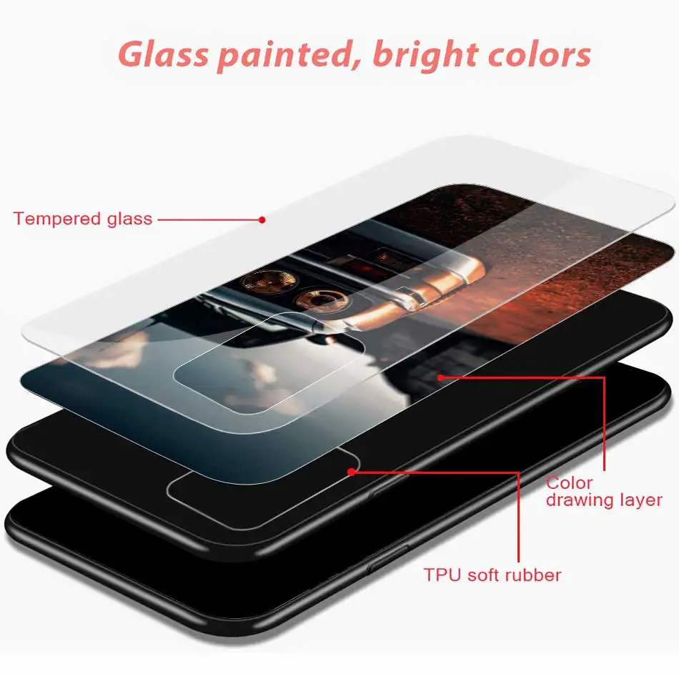 

Tempered Glass Phone Case For Samsung Galaxy A51 A71 A50 A70 A21s A31 A41 A30 A40 A10 A20 Cool Car Back Cover Coque Fundas Capa