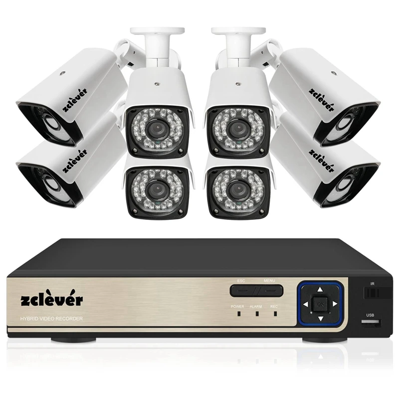 1080P Домашняя безопасность Камера Системы, Zclever 8CH наблюдения DVR для наблюдения за состоянием труб 4/8 шт. 2.0MP всепогодный IP66 пуля Камера s Ночное видение