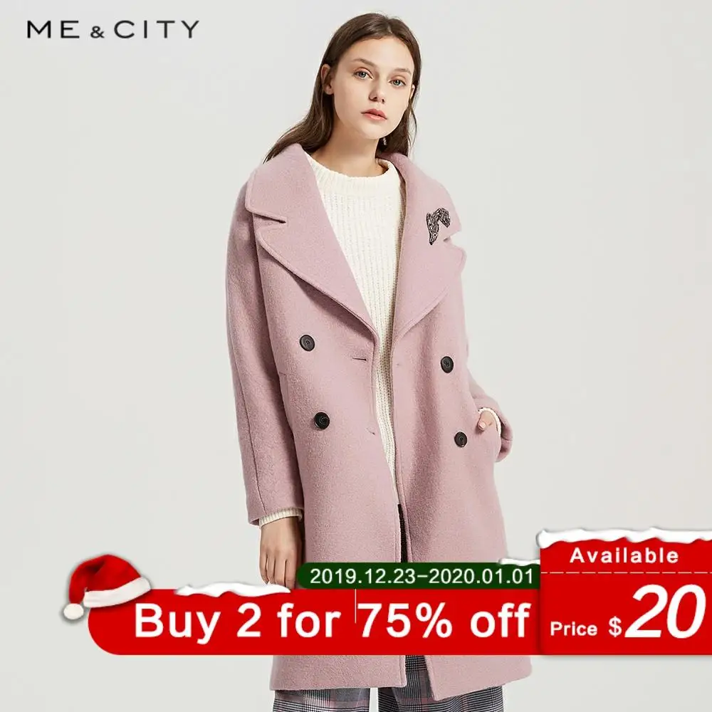 Me & city 2019 Женское шерстяное пальто верхняя одежда зимняя кашемировая офисное с