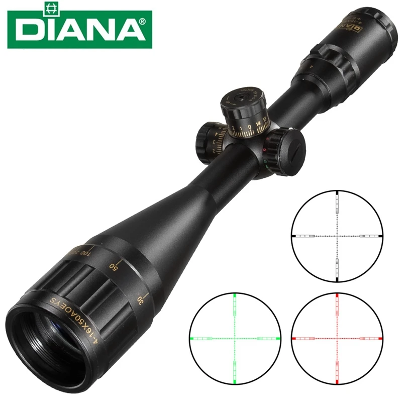 Diana 4-16X50 Tactical Riflescope Optic Sight Illuminated Scopes Rifle Airsoft Accessories Scopes for Hunting Rifles Tactical