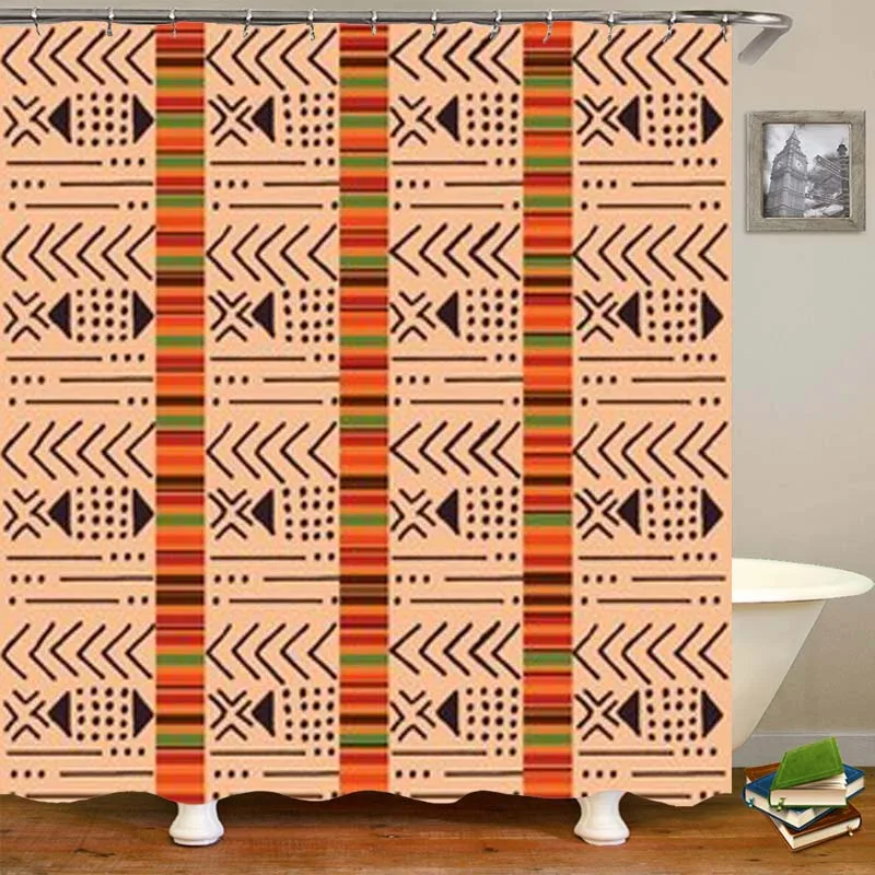 Этническая тканевая занавеска в африканском стиле с узором для ванной комнаты