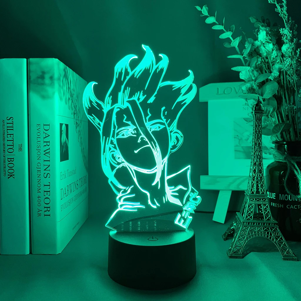 

Настольная 3d лампа в виде аниме, декор для детской комнаты, спальни, ночсветильник для манги, подарок ему, акриловый светодиодный ночсветиль...