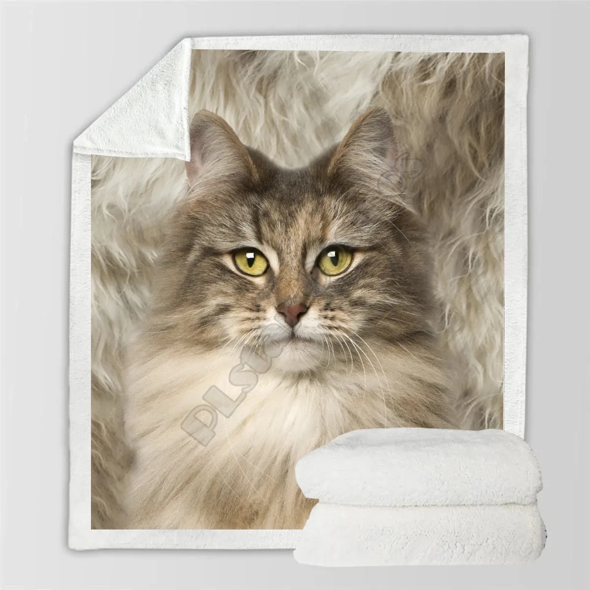 

Norwegian Forest Cat Cozy Premium Fleece Blanket 3D All Over Printed Sherpa Blanket on Bed Home Textiles