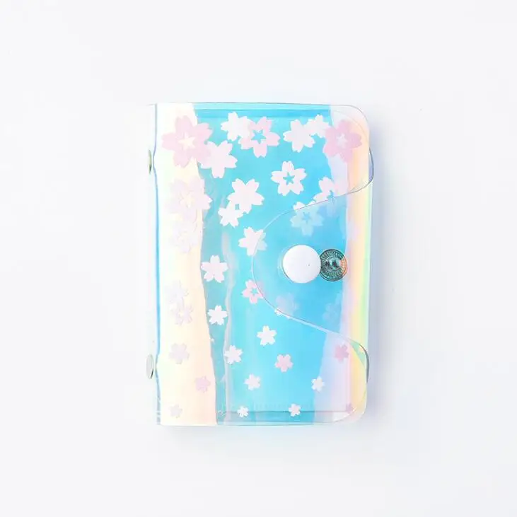 Cherry blossoms Новинка 1 шт. 20 бит Kawaii модные лазерные фрукты кредитных банковских и идентификационных карт держатель сумка для женщин девочек автобусные карты защитный чехол для хранения - Цвет: Cherry blossoms