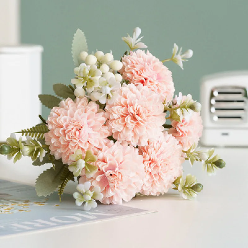 6 шт./Букет искусственных цветов Шелковое украшение для дома свадебный букет