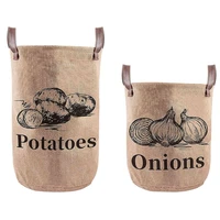 jute onion and potato storage bags farmhouse style lined burlap vegetable storage bags for home kitchen organization