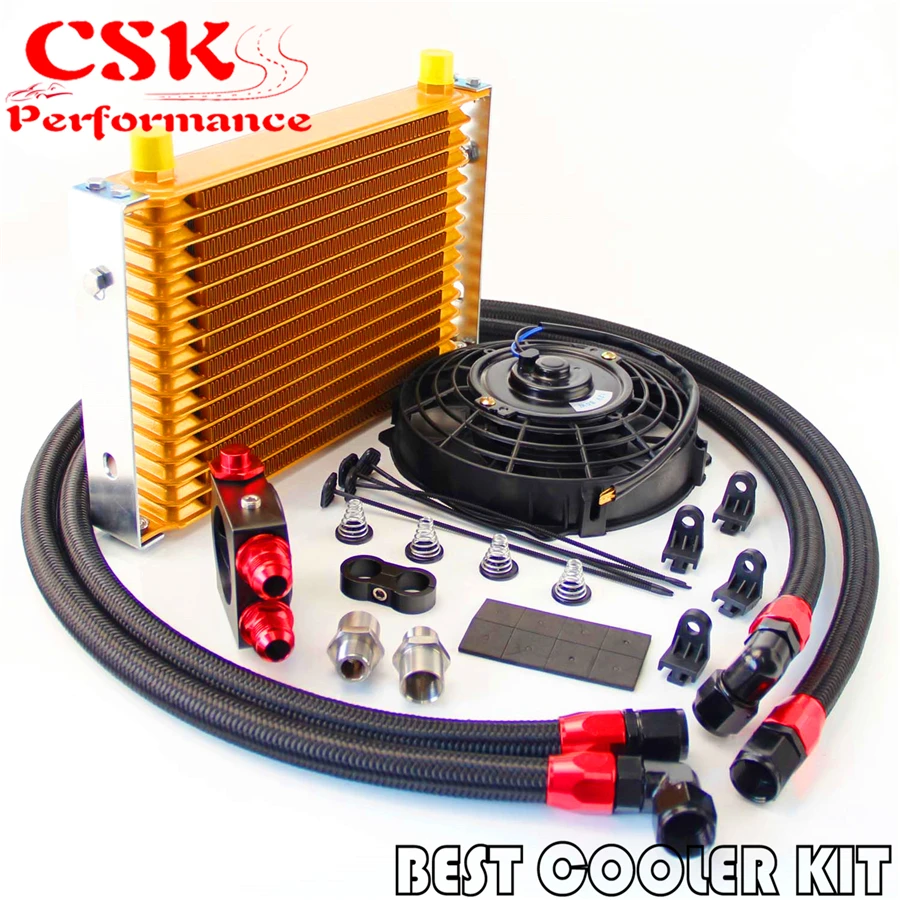 15 рядов доверие масляный охладитель термостат Комплект сэндвич пластин + 7 дюймов