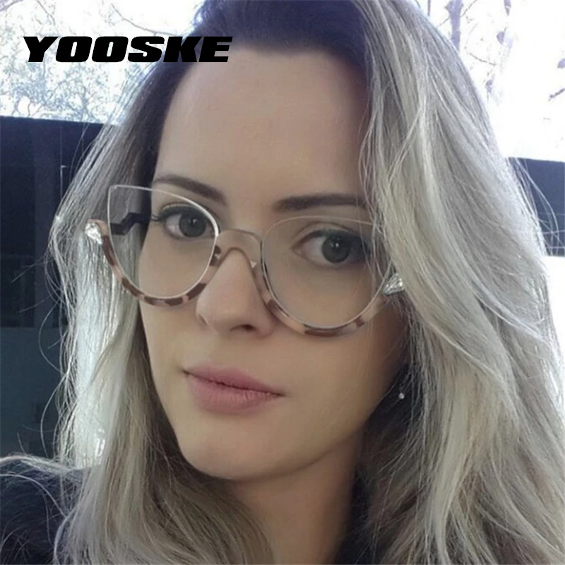 

Очки женские в полуоправе YOOSKE, кошачий глаз, с защитой от сисветильник