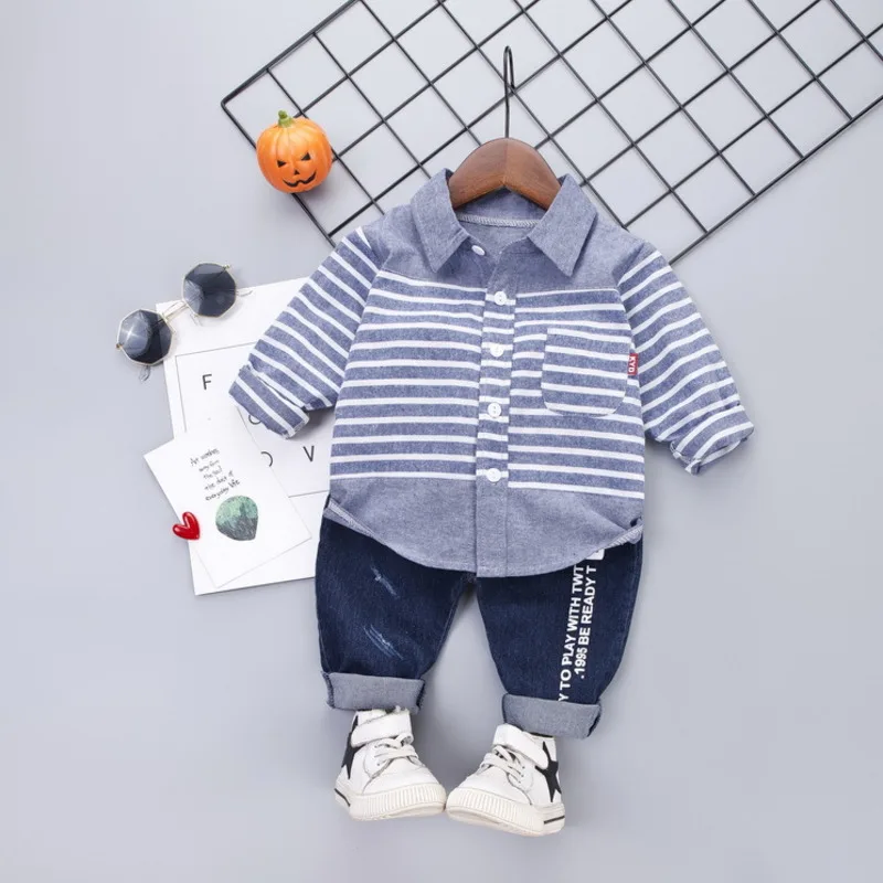 Весенне-Осенняя детская модная одежда для маленьких мальчиков и девочек Рубашка