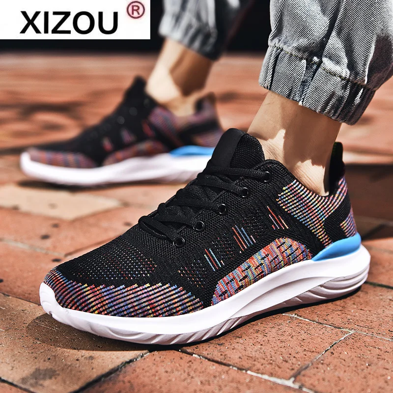 

2021 New Arrival Fashion Lace-up Men's Sports Shoes Men's Fashion Sneakers Light Breathable Soft bottom Men Casual Shoes Size 46
