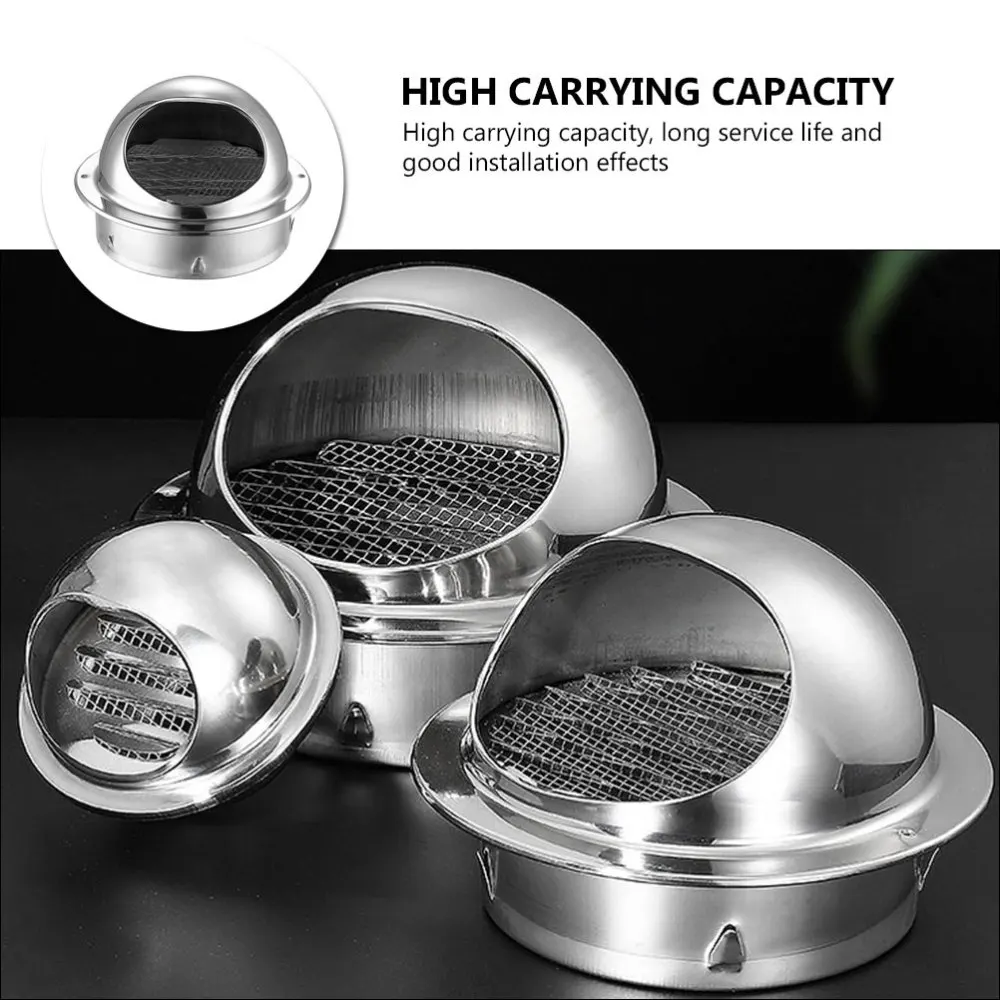 

1pc Stainless steel Air Vent Practical Cooker Hood Exhaust Outlet (Silver)