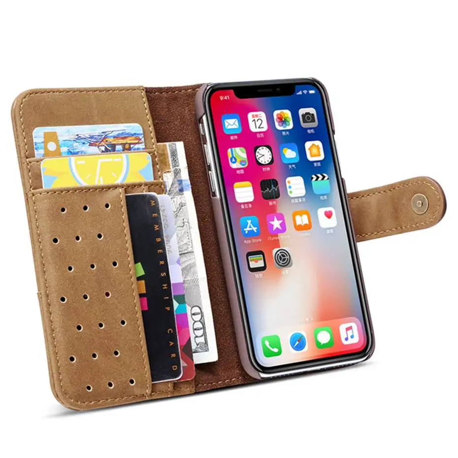 Чехол из натуральной кожи для телефона iPhone 11 Pro Max 5 5S SE 6 6S 7 8 X Plus XS XR XS Max, модный дизайн, Магнитный кошелек, сумка для телефона