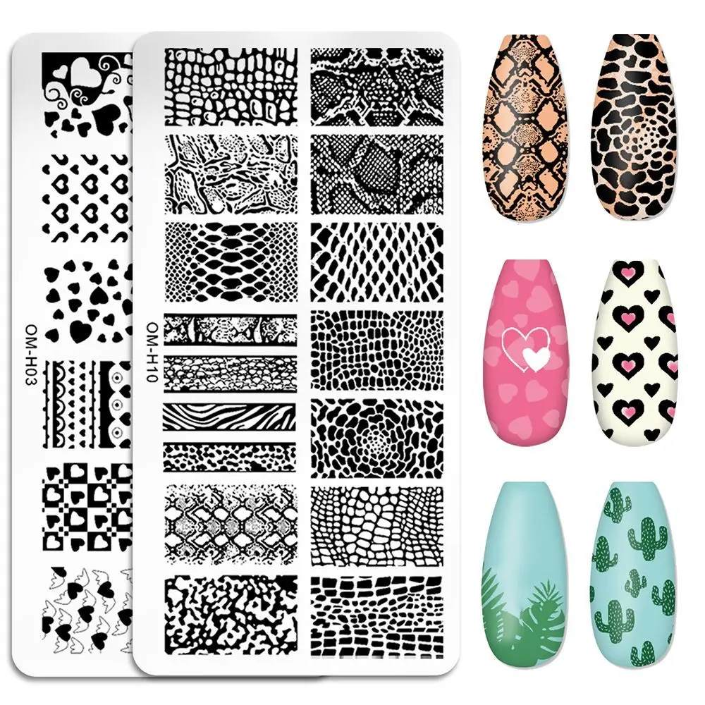 

12 Sheets Hot DIY for Manicure Nail Art Decoration Leaf Heart Stainless Steel Nail Templates Nails Stencils Tools