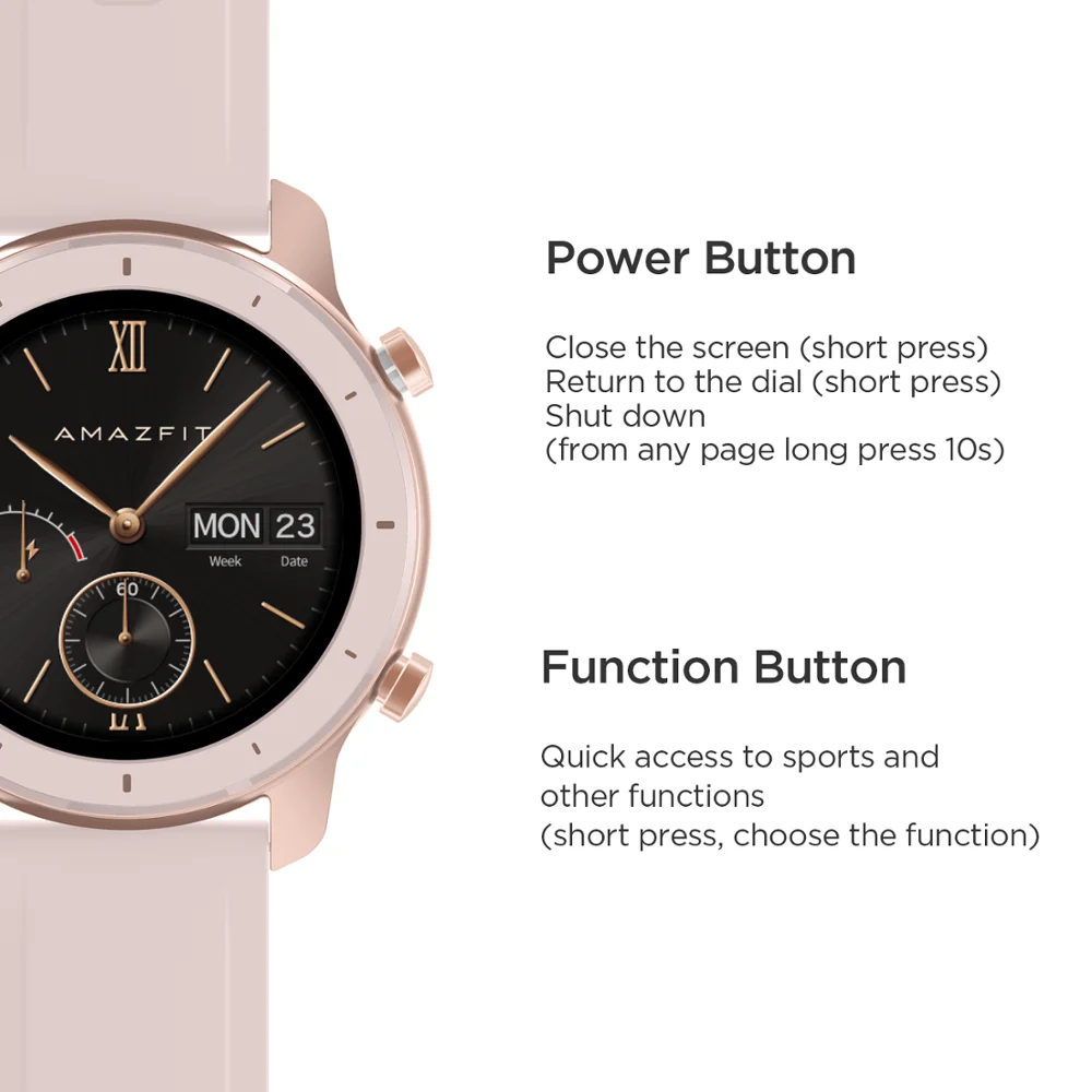 Оригинальная глобальная версия Amazfit GTR 42 мм Смарт часы 5ATM водонепроницаемые 12