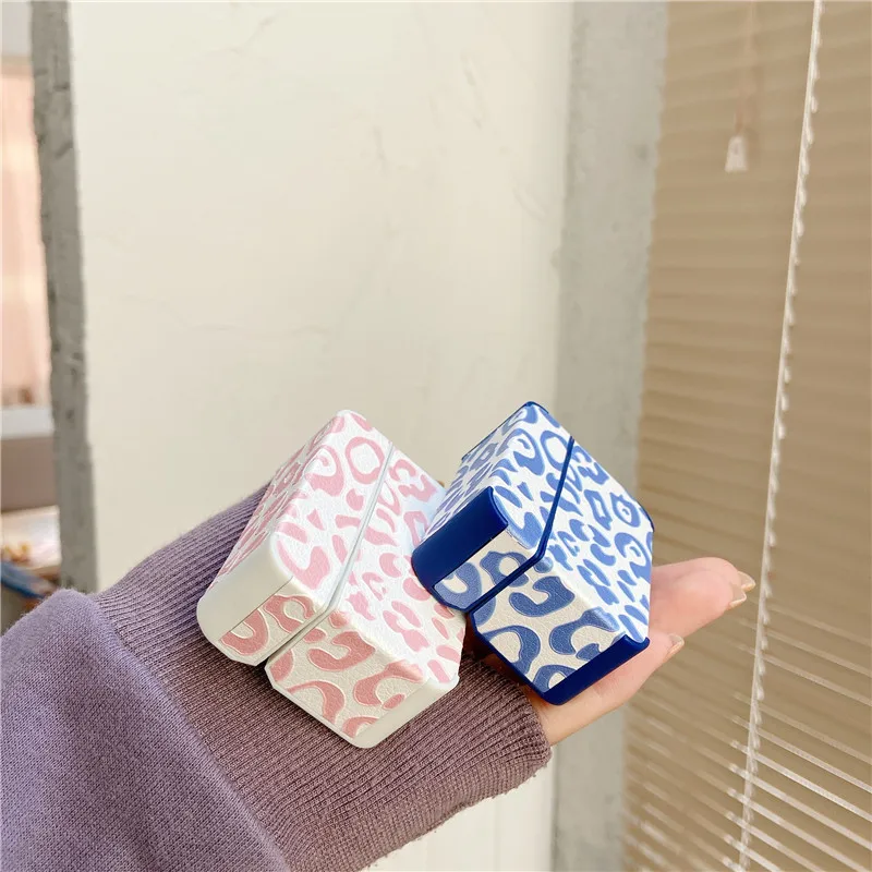 

Luxury Leopard leather Case For Apple Airpods pro/2/1 Cover Retro Headphone Case Box Earphone Fashion Charging Funda
