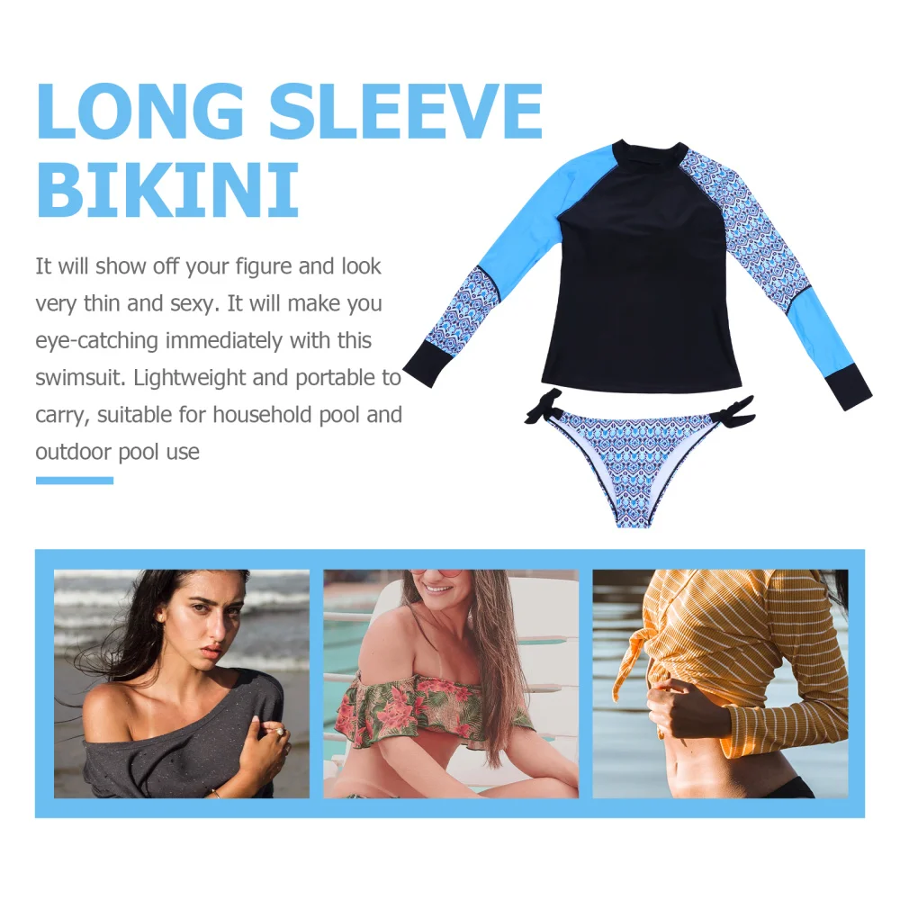 

1 Set Swimwear Swimsuit Charming Long-sleeved Swimsuit for