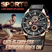 2021 casual men sports watch top brand leather chronograph fashion waterproof business wristwatch relogio masculino gift for men