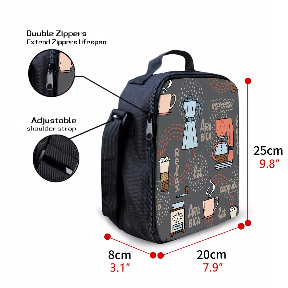 Портативная сумка для обеда женщин детей мужчин кофе чашка машина фасоли
