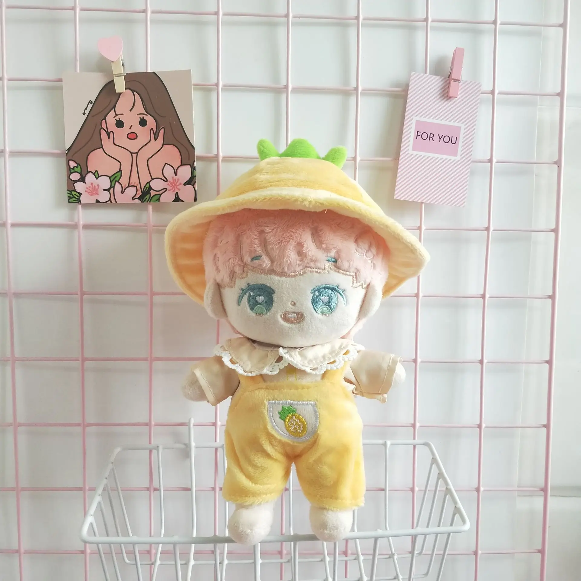 Кукла Плюшевая 20 см одежда для кукол желтый рубашка с изображением ананаса