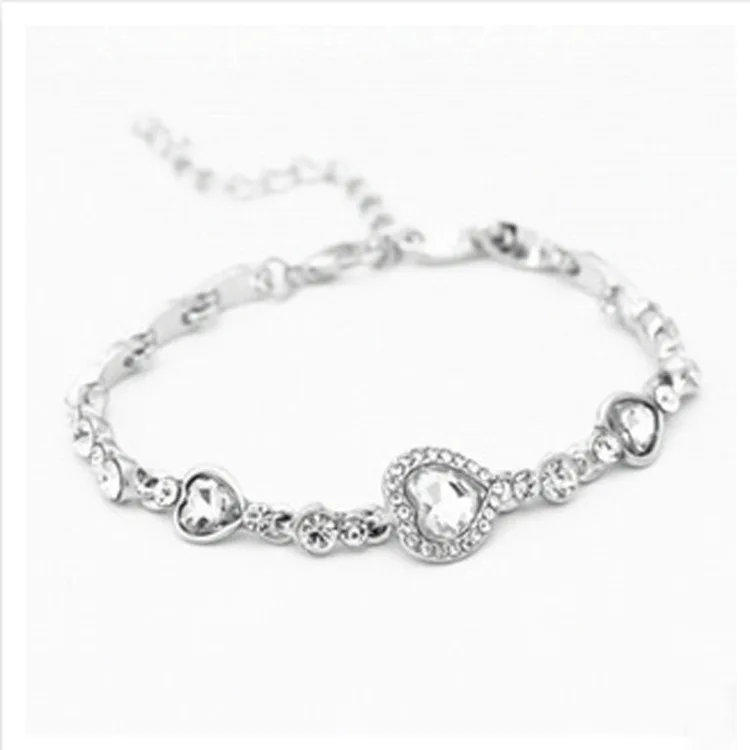 браслеты женские браслет Роскошные хрустальные серебряные с подвесками для