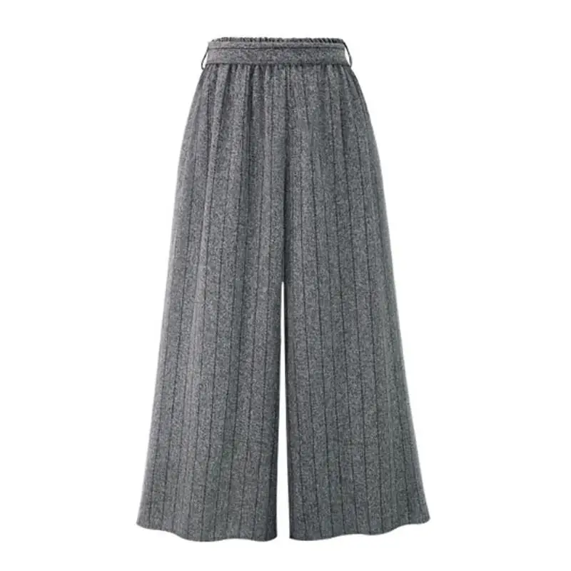 Осень 2019 европейский стиль штаны в Вертикальную Полоску повседневные с поясом и