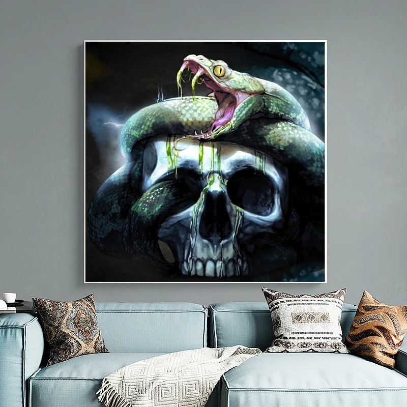 

Abstract Boa Snake Skull Game Snake on Canvas Mural Canvas Painting Wall Art Poster and Prints Wall Art Picture for Game Room