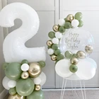 32-дюймовые большие белые воздушные шары с цифрами 0, 1, 2, 3, 4, 5, 6, 7, 8, 9 фольгированные шары для дня рождения, товары для вечеринок, фигурки Globos Baby Shower Decoratio
