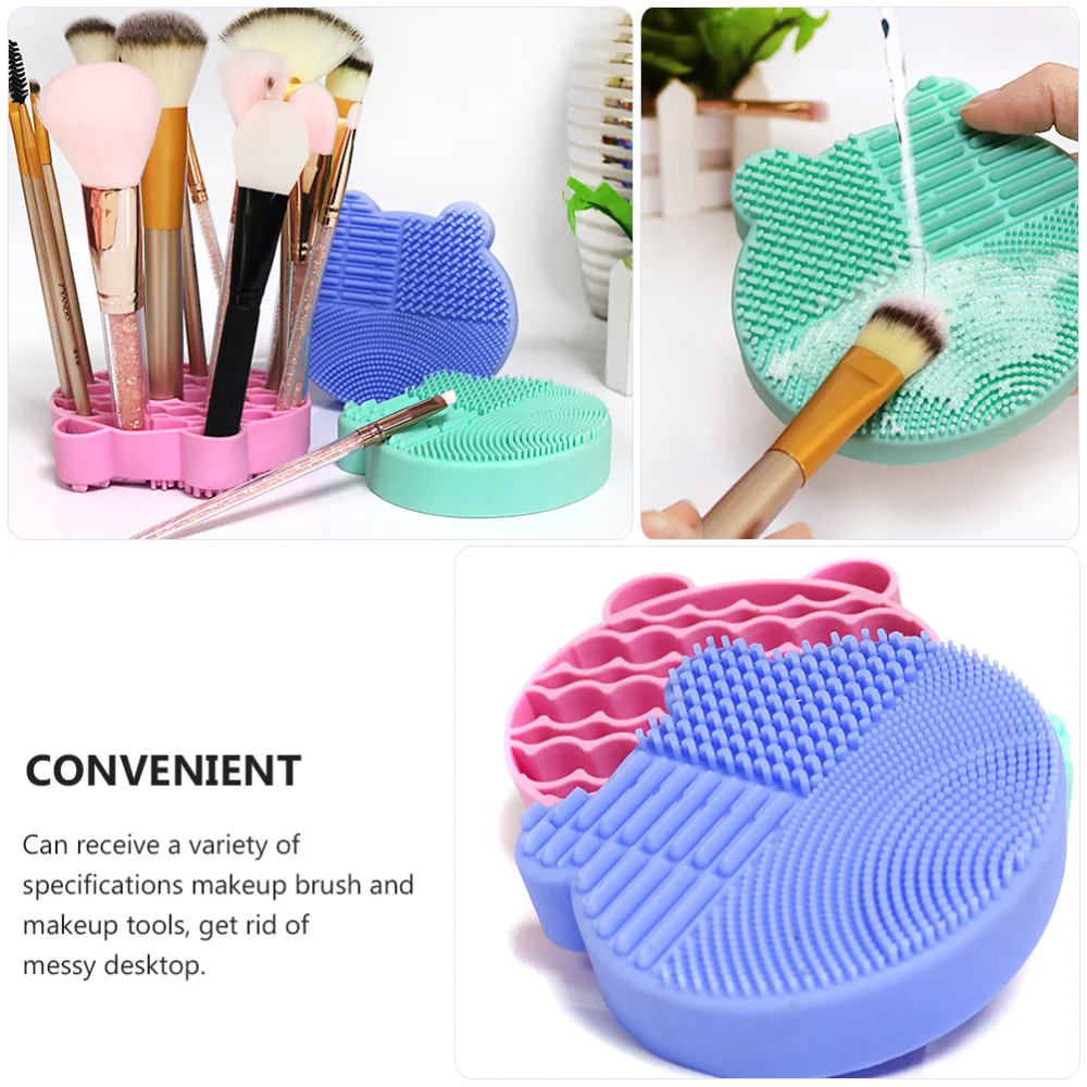 

2pcs Beauty Tools Holder Bear Shaped Cleaning Case Lipstick Rack Random Color