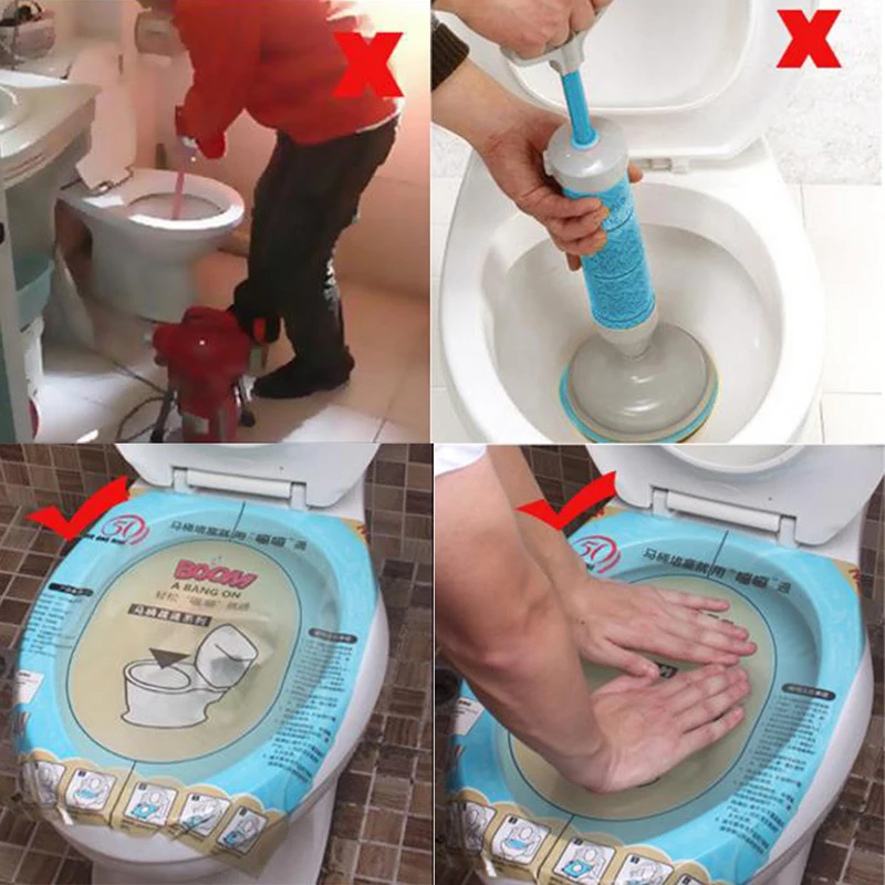 Нажимной Плунжер для унитаза Простый и дешевый держатель из прозрачной фольги