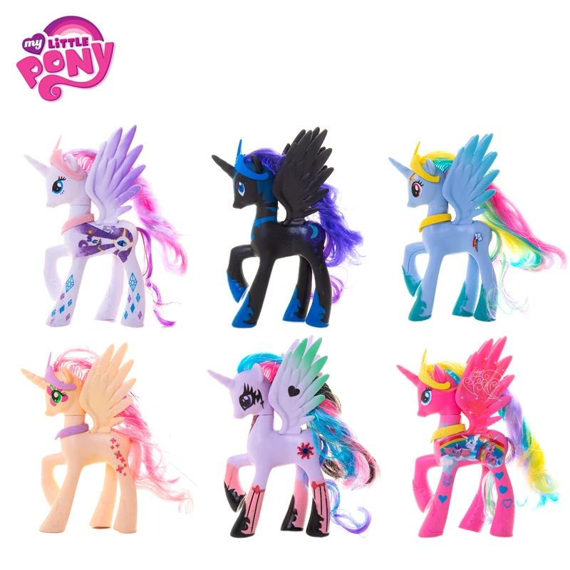 14cm My Little Pony Cartoon Rainbow Unicorn Fluttershy Sparkle Rarit Anime Action Figure Model Children Birthday Xmas Gift | Игрушки и