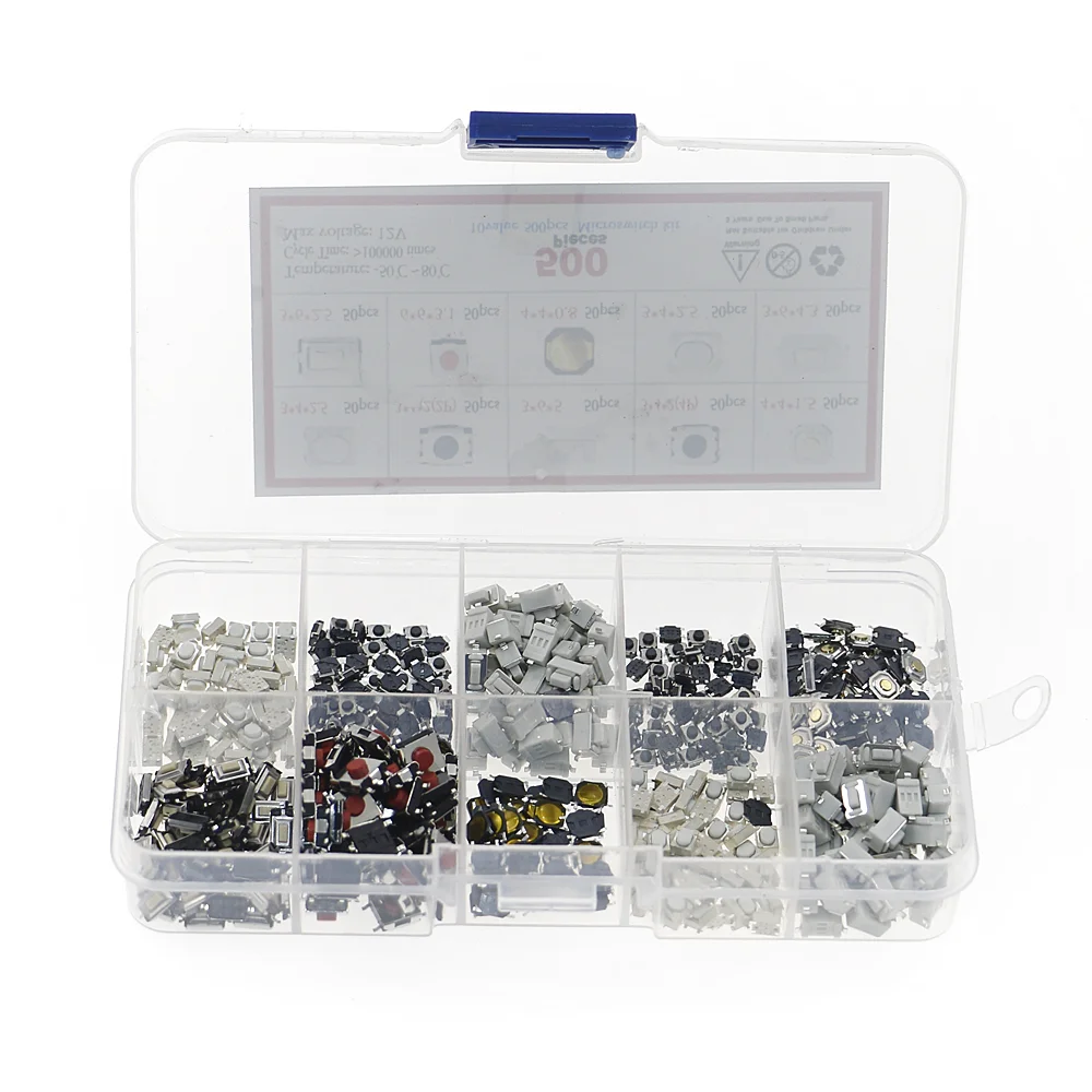 500 шт. 10 типов Тактильный кнопочный переключатель автомобиль дистанционного