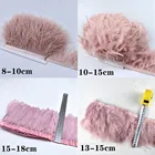 1 м кожаные Порошковые страусиные перья, отделочная лента, швейная одежда сделай сам, перья фазана, гуся, ремесла, украшение для свадебной вечеринки