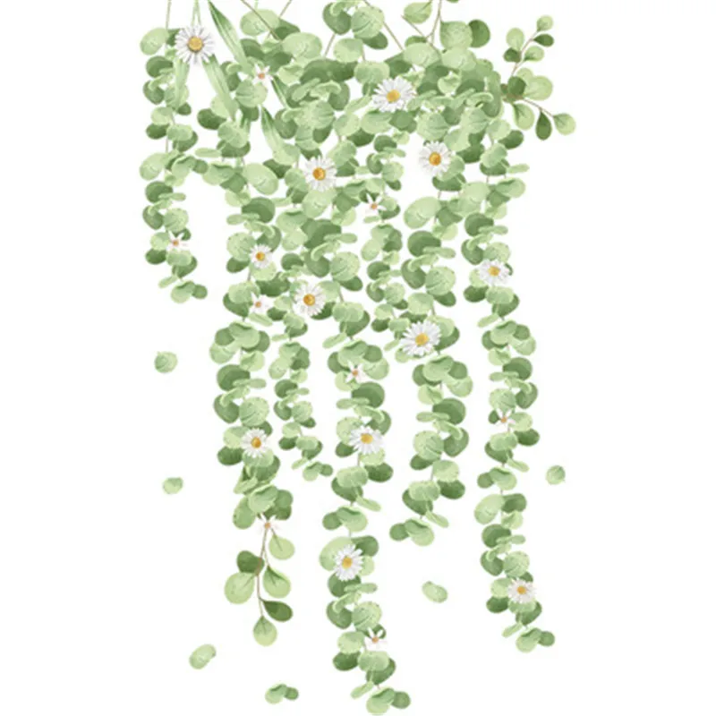 Зеленые листья лоза цветок Настенная Наклейка для детской комнаты домашний